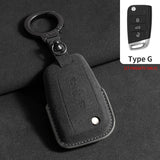 Suede Car Remote Key Case Cover for Volkswagen Golf
