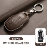 Leather car key case cover for 5 Ford models