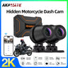 2K Dual Lens Motorcycle Dash Cam WiFi Waterproof for Moto