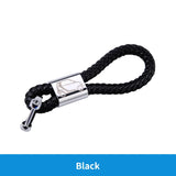 Premium PU Leather Braided Car Keychain Universal