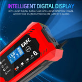 Car Battery Charger 12V 6A Intelligent Fast Charging Pulse Repair Type Full Auto-Stop Dual-Mode Lead Acid for Motorcycle Truc