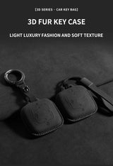 Car Remote Key Case Cover For ZEEKR X 001 7X 001 007 009 Suede Key Bag Cover Shell Protector Keychain Auto Interior Accessori