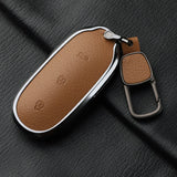 Metal and Leather Car Key Case Cover for Li Auto L7 L8 L9 Max Leading Ideal Li Auto 2023 2024