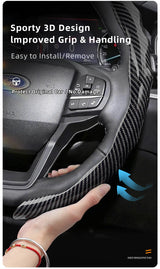 Ford Carbon Fiber Snap-On Steering Wheel Cover Car Interior Accessory Hocasen