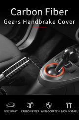 Carbon Fiber Gear Stick Shift Cover for Smart 453 Car Interior Accessory GMUNI