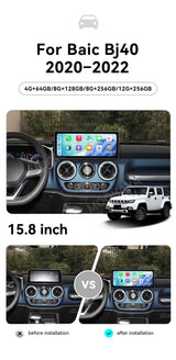 Android 15 Multimedia Player 15.8-inch for Baic Bj40 2020–2022 Android Head Unit Aotsr