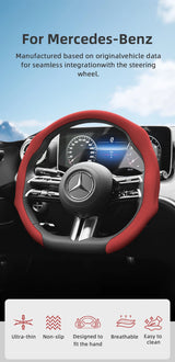 Mercedes Perforated Leather Steering Wheel Cover Car Interior Accessory Hocasen