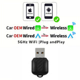 2-in-1 Wireless CarPlay and Android Auto Adapter for All Cars