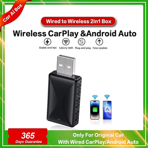 2-in-1 Wireless CarPlay and Android Auto USB Adapter CarPlay Adapter OEM
