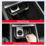 For Tesla Model 3 Highland Y Juniper Car Central Control Storage Box Double-layer Armrest Organizer Auto Interior Accessories