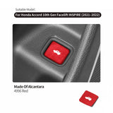 For Honda Accord 10th Gen Facelift & INSPIRE (2021-2022) Made of Alcantara Car Trunk Button Knob Trim Sticker