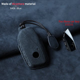 Suede Car Key Case for BMW For G38 G12 F49 i20 G07 G08 1 5 7 Series x1 x5 x7 ix XM i7 M760 Keychain Accessories