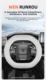 Peugeot Long Plush Warm Non-Slip Steering Wheel Cover Car Interior Accessory Hocasen