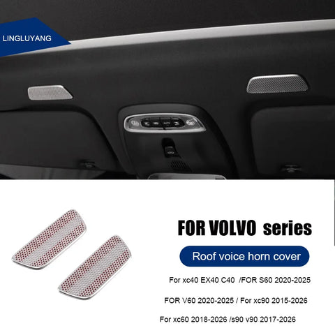 Roof Horn Cover Stainless Steel for Volvo S60 XC60 Car Interior Accessory LINGLUYANG