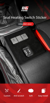 Seat Heating Switch Panel Sticker for Toyota GR86 Car Interior Accessory GMUNI