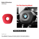 Top Suede For BMW 5er l5 G60 (2023-) X3 G45 (2025-) Steering Wheel Panel Cover Boot Car Premium Interior Accessories Style B