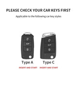 Leather Car Key Case Cover For Volkswagen Golf 7 MK7 Jetta Lavida Keychain Cover Car Key Cover OEM