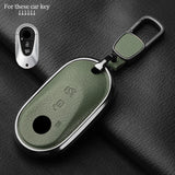Metal and Leather Car Key Case Cover for Various Mercedes Benz Models