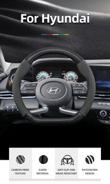 Suede Carbon Fiber Steering Wheel for Hyundai Car Interior Accessory Hocasen
