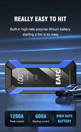 12-65 V Car Jump Starter 1200A Output Portable Emergency Start-up Charger Petrol Car Power Bank Booster Battery Starting Devi
