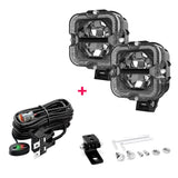 2pcs LED Work Light White & Amber Driving Fog Light Daytime Running Light Led Light Bar For Car Truck Pickup Boat Suv Off Road