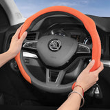 Premium Suede Steering Wheel Cover for Skoda Models Car Interior Accessory Hocasen