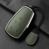 Aluminum Alloy Goatskin Car Key Case Cover For Changan Eado Unit CS35plus CS55plus CS75plus Car Key Protection Shell Accessories