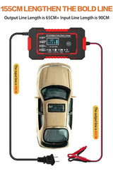 12V Car Battery Charger with Pulse Repair for Motorcycle 2018-2023