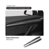 Top Suede For Tesla Model 3 (2020-2023) Model Y (2020-) Door Inner Handle Trim Sticker Car Premium Interior Tuning Accessories