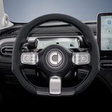 Snap-On Suede Cover for Smart Fortwo Forfour Car Interior Accessory Hocasen Black D-Shaped