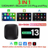 Wireless Android 13 Smart AI Box for CarPlay Vehicles
