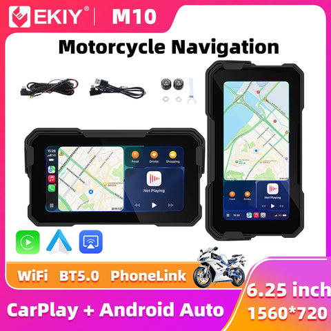 6.25 inch GPS Wireless CarPlay for Universal Moto Android Head Unit EKIY