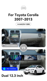 24.6" Dual Screen Android Stereo for Toyota Corolla 2007–2013 Android Head Unit Aotsr