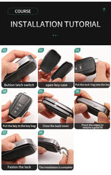 Aluminum Alloy Goatskin Car Key Case Cover for Subaru BRZ XV SV Forester Legacy Outback Crosstrek Impreza WRX Ascent keychain