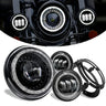 7 Inch Led Headlight for Harley | 4.5 Inch Fog Lights Halo Ring Angel Eyes