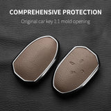 5 Button Aluminum Alloy Goatskin Car Key Case Cover For Trumpchi GAC 2021 Empow J11 J12 J13 J14 J15 J16 GS8 Keychain Accessor