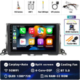2K QLED Android 15 Multimedia Head Unit for Toyota Highlander 2013-2018