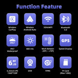 Motorcycle GPS with CarPlay TPMS for Universal Moto Android Head Unit EKIY