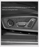 For Audi C8 A6 A7 S6 S7 (2019-2025) Made of Alcantara Seat Adjustment Buttons Panel Trim Sticker Car Interior Tuning Accessor