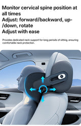 3-in-1 Car Headrest & Neck Support Pillow with 6-Way Adjustable Headrest