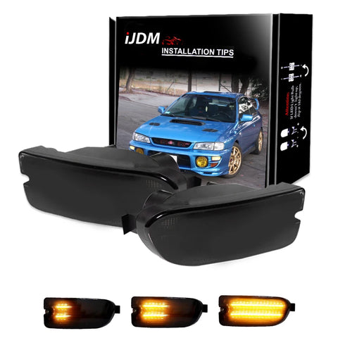 Front Bumper Sequential Switchback Lights for 1999-2001 Subaru Impreza LED Ambient Light iJDM