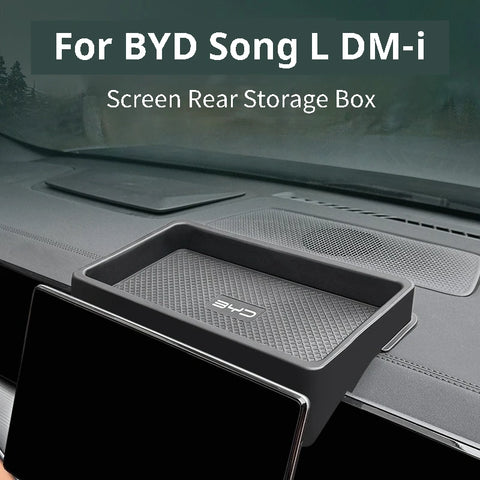 For BYD Song L DM-i Screen Rear Storage Box Central Control Armrest Box Silicone Organizer Tray Interior Accessories Car Inte