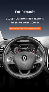 Carbon Fiber Wave Steering Cover for Renault Cars Car Interior Accessory Hocasen