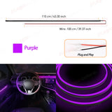 LED EL Wire Ambient Light Strip Universal Car Interior