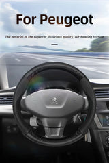 Carbon Fiber Leather Wheel Cover for Peugeot 207 208 Car Interior Accessory Hocasen