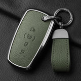 Metal and Leather Car Key Case Cover For Ford