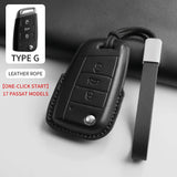 PU Leather Key Case Cover for VW Tiguan T-Cross