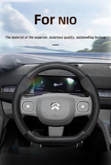 Nio Carbon Fiber Leather Steering Wheel Cover Fit Car Interior Accessory Hocasen