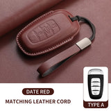 Leather Car Key Case Cover Shell Fob For Hongqi