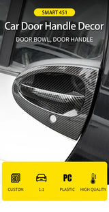 Carbon Fiber Door Handle Cover Smart 451 Fortwo Car Interior Accessory GMUNI